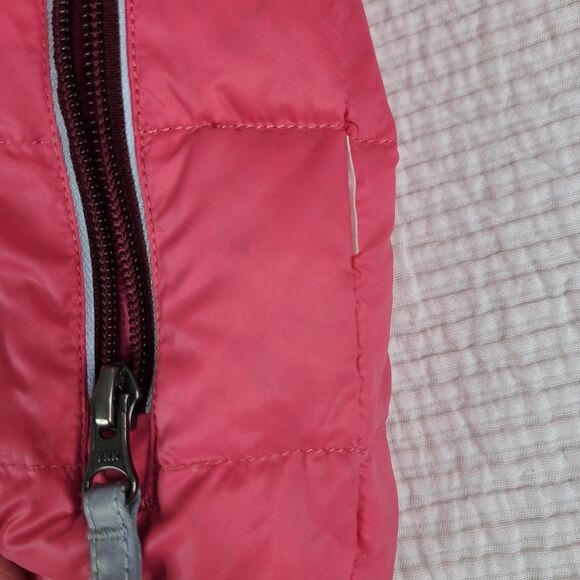 Hanna Andersson Reversible Down Puffer Jacket Quilted Pink Geo Sz 80 *spots - Picture 12 of 16